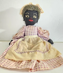 Estante o cuidador de cama de tela de arte popular afroamericano hecho a mano vintage RARO - Imagen 1 de 9