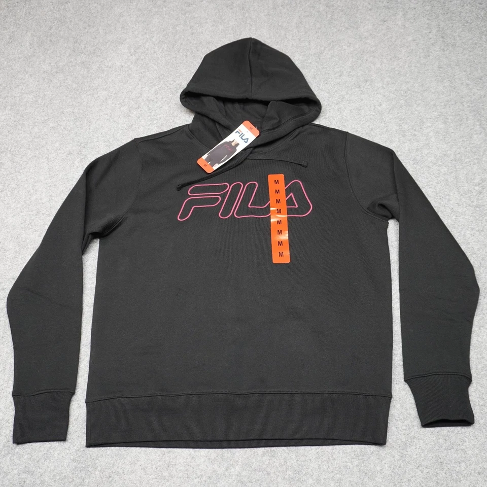 FILA Sudadera con Capucha Mujer Negra Mediana Algodón Pullover Sudadera Foto 1 de 4