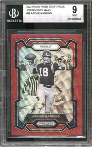 2024 PANINI PRIZM DRAFT PICKS RUBY WAVE #89 ARCHIE MANNING BGS 9 Saints - Picture 1 of 2