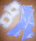 NWT PERIWINKLE VELVET LEGWARMERS/BOOT SPATS WITH STIRRUPFOOT