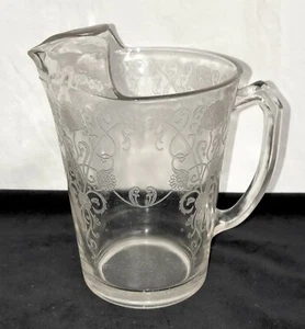 Hazel Atlas FLORENTINE #2 * CRYSTAL * 7 1/2" - 48 oz* FLAT PITCHER* - Picture 1 of 2