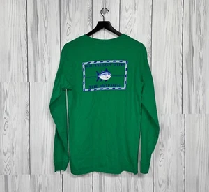 Southern Tide t shirt mens size small crew neck long sleeve spell out green - Picture 1 of 5