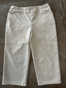 Croft & Barrow Pull On Ankle Pants 12Reg Beige Elastic Waist 34” Inseam 20” - Picture 1 of 5