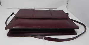 Vintage Heavy Thick Leather Briefcase Messenger Bag Four Seasons of California - Picture 1 of 3