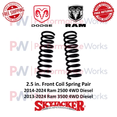 Par de muelles helicoidales Skyjacker 2,5" elevación delantera para Ram 14-24 2500 | 13-24 3500 4x4 Foto 1 de 4
