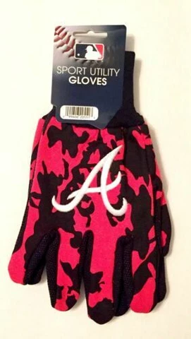 McArthur MLB Atlanta Braves Camo Style Embroidered Utility Gloves Pair Cover