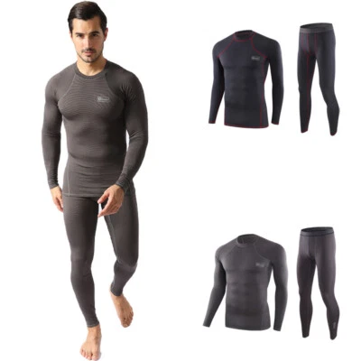Thermal Underwear Shirt Pant Set for Men Long Johns - Winter Clothes Base Layer - Image 1 of 4