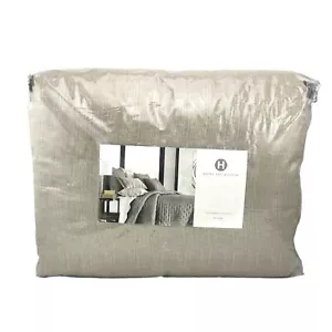 Hotel Collection Yarn Dye FULL / QUEEN Quilted Coverlet MUSHROOM - Picture 1 of 6