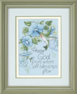 Dimensions Mini Counted Cross Stitch Kit: Hummingbird & Morning Glory - Picture 1 of 1