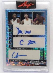 Blake WESLEY Caleb LOVE Iverson MOLINAR JOHNSON FLETCHER 2022-23 Leaf AUTO #9/10 - Picture 1 of 2