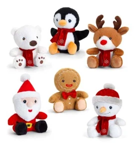 Christmas Beanies Plush Soft Toy 14cm - 6 Designs - Keeleco - Keel Xmas Gift NEW - Picture 1 of 7