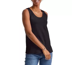 Hanes Tank Top Sleeveless Tee Essentials Women 100% Cotton Black Size Small - Picture 1 of 5
