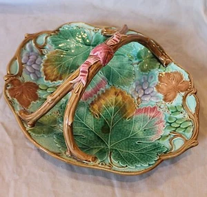 Antique Victorian English Majolica Pottery Basket by Wedgwood - Picture 1 of 6