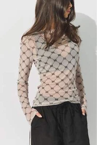 DECJUBA D-Luxe Monogram Mesh Top Size S RRP $59.95 #6277 - Picture 1 of 8