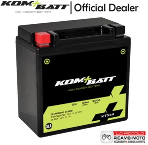 YTX14-BS SEALED KOMBATT BATTERY GEL KAWASAKI GPZ 1100 1995 1996 1997 - Picture 1 of 3