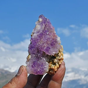 AMETHYST QUARTZ ELESTIAL GLACIER CRYSTAL CLUSTER ON MATRIX. SUPER SEVEN MELODY - Picture 1 of 9