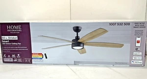 HDC Driskol 60 in. Matte Black Smart WiFi Ceiling Fan w/ LED Light And Remote - Picture 1 of 10