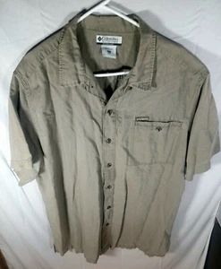 Columbia Beige Plaid Sportswear Co. Short Sleeve Button Up Shirt Size XXL - Picture 1 of 3
