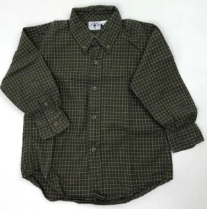 Kitestrings Christmas Plaid Check Shirt Boys 4 Red Green Long Sleeve Button Up - Picture 1 of 8