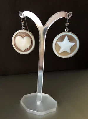 Orecchini in argento 925 con cammeo sardonica incastonato. - Immagine 1 di 3