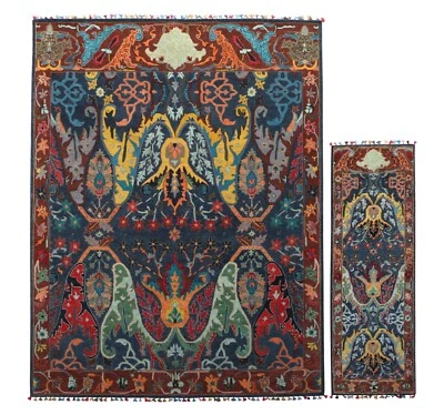 ikat Black Traditional Oriental Style 100% Wool Without Tariff & duty - Image 1 of 4