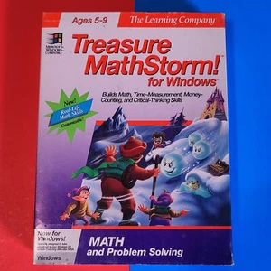 Learning Company Treasure MathStorm vtg Big Box PC Game Complete IBM Floppy 3.5" - Picture 1 of 13