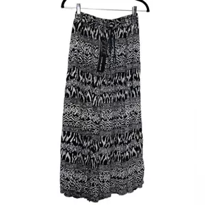 NWT Sm Crinkled Elastic Maxi Skirt w Jingle Bells Tie Waist - Gypsy Hippie - Picture 1 of 5