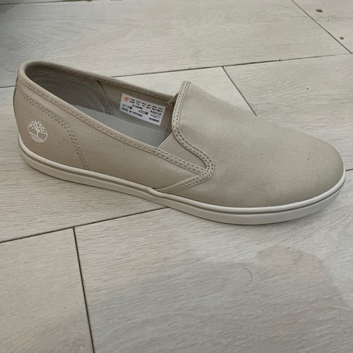 Scarpe Timberland donna bianche dause grigio chiaro in pelle nabuk UK 7 5 PEZZI DI RICAMBIO £50