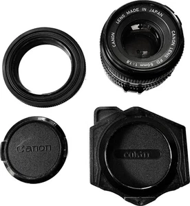 Canon Lens FD 50mm 1 : 1.8 Canon FD Mount w/ front & rear cap - Made in Japan - Picture 1 of 15
