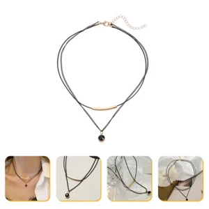 Gargantilla de cristal negro collar de novia para mujer cuello de estrás - Imagen 1 de 12