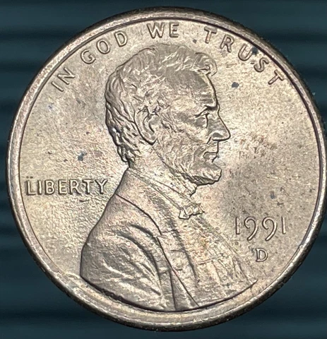 1991~D 1 CENT DDO/R + HORIZONTAL DIE CRACKS + SPOT-POX Cover