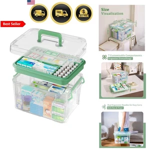Medicine Organizer Box Plastic Storage Container First Aid Kit 15QT - Picture 1 of 9