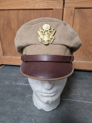 Sombrero de oficial de la Segunda Guerra Mundial con nombre, Army Air Corp, Flighter True Crusher de Bancroft Foto 1 de 4