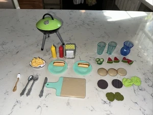 18" doll BBQ grill cooking Plus Accessories Fits American Girl Our Generation - Picture 1 of 10