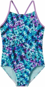 Speedo Girls Thin Strap One Piece Swimsuit XL 16 Regular Deep Aqua/Purple NEW - Picture 1 of 9