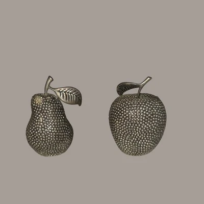 Juego de coctelera vintage de latón tono plata tachonado manzana pera sal y pimienta rústico  Foto 1 de 4