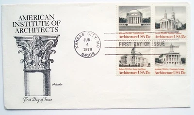 AMERICAN INSTITUTE OF ARCHITECTS FIRST DAY OF ISSUE CACHET - PREOWNED - Image 1 of 3
