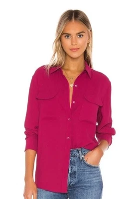 Blusa Equipment Signature nueva con etiquetas en Vivacious Rosa Brillante Talla XS Calce Grande Foto 1 de 4