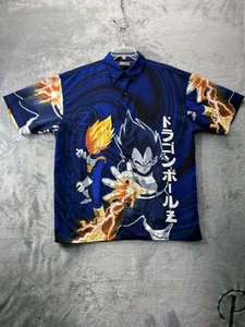 VTG 2001 Dragon Ball Z Button Up Shirt Vegeta Adult Large AOP Anime Y2K USA FUN - Picture 1 of 24