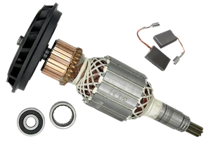 Ancoraggio rotore + cuscinetti a sfera + spazzole carbone per Bosch GBH11DE GSH11E (1614011072) - Foto 1 di 3