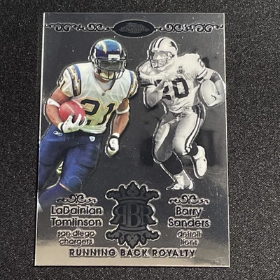 2007 Topps Chrome BARRY SANDERS LADAINIAN TOMLINSON Running Back Royalty - Image 1 of 2