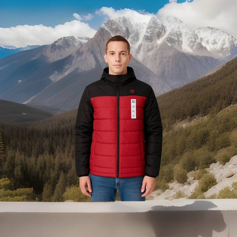 CHAQUETA ACOLCHADA DE PARACAIDISTA DC LOGO para jóvenes niños rojo profundo talla XL18/20 PRECIO DE VENTA SUGERIDO POR EL FABRICANTE $100.00 Foto 1 de 4