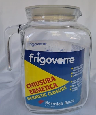 Bormioli Rocco 2L Frigoverre Glass Pitcher ~ Hermetic Seal with Lid ~ NEW  - Image 1 of 4