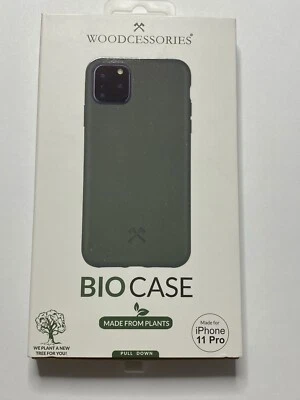 CCESORIOS DE MADERA - Funda BIO - Hecha de Plantas - para iPhone 11 Pro - Verde Foto 1 de 4