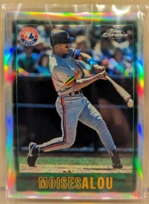 1997 Topps Chrome SILVER REFRACTOR #161 Moises Alou RARE ICONIC PARALLEL - Image 1 of 2