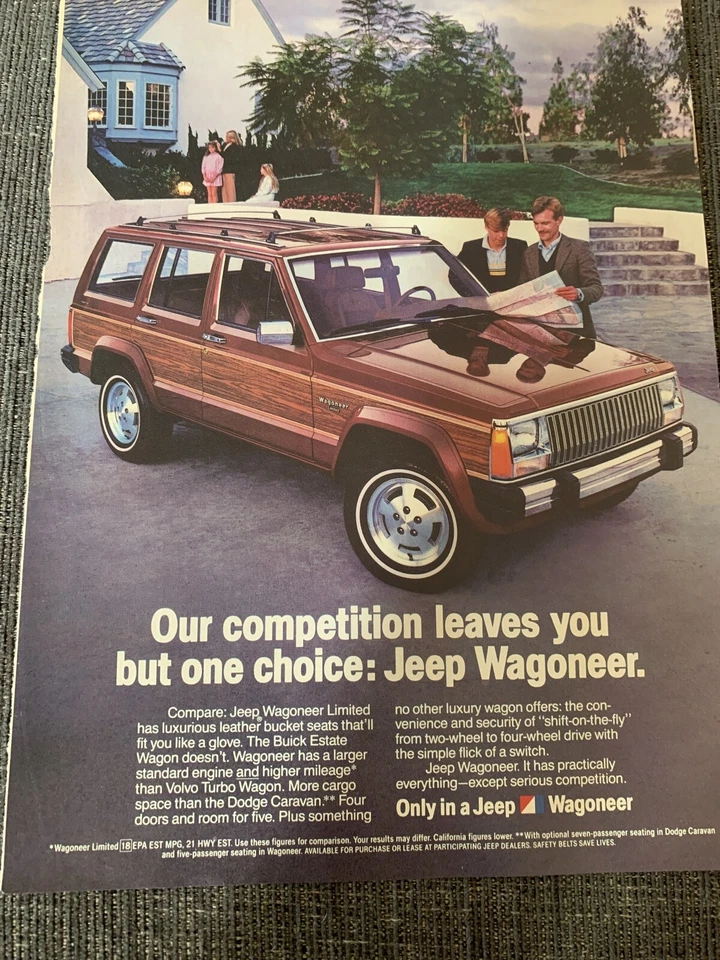 Jeep Wagoneer Limited 1985 vintage impresión original anuncio - foto de coche Woodie EE. UU. Foto 1 de 1