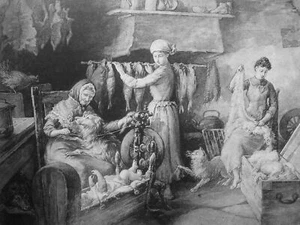 c1893 DIE SHETLAND-GROSSMUTTER GERÄUCHERTER SCHELLFISCH Leben in Shetland von Frank Barnard - Bild 1 von 5