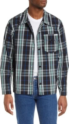NEW A.P.C. Men’s Alfred Plaid Shirt Jacket - Blue / Multicolor - XL - Image 1 of 4