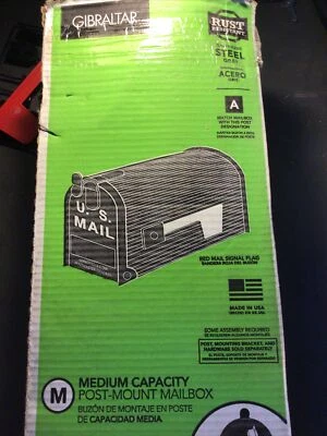 Gibraltar Medium Capacity Post Mount Mailbox Gray Galvanized Steel - Image 1 of 4