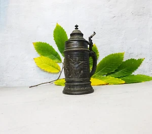 Antiker 30er Jahre REINHOLD HANKE Germany # 1095 Deckel Deutscher Bierkrug 0,5L - Bild 1 von 14